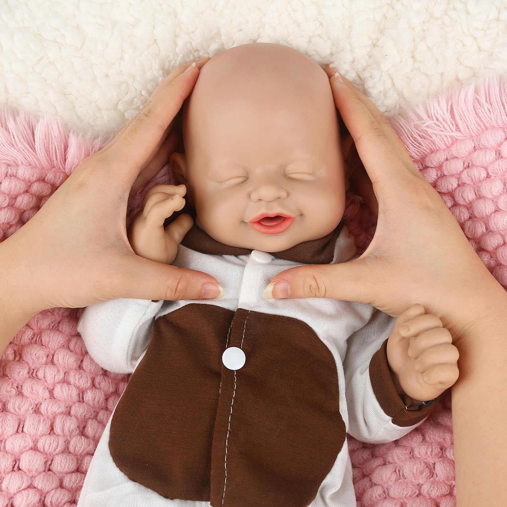Vollence12 inch Eye Closed Full Silicone Baby Dolls Realisitc Girl, Not Vinyl Dolls, Lifelike Reborn Silicone Dolls Realistic Full Silicone Baby Child Gifts Children's Gifts