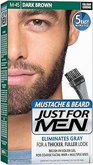 JUST FOR MEN Color Gel Mustache & Beard M-45, Dark Brown 1 Each (Pack of 2)