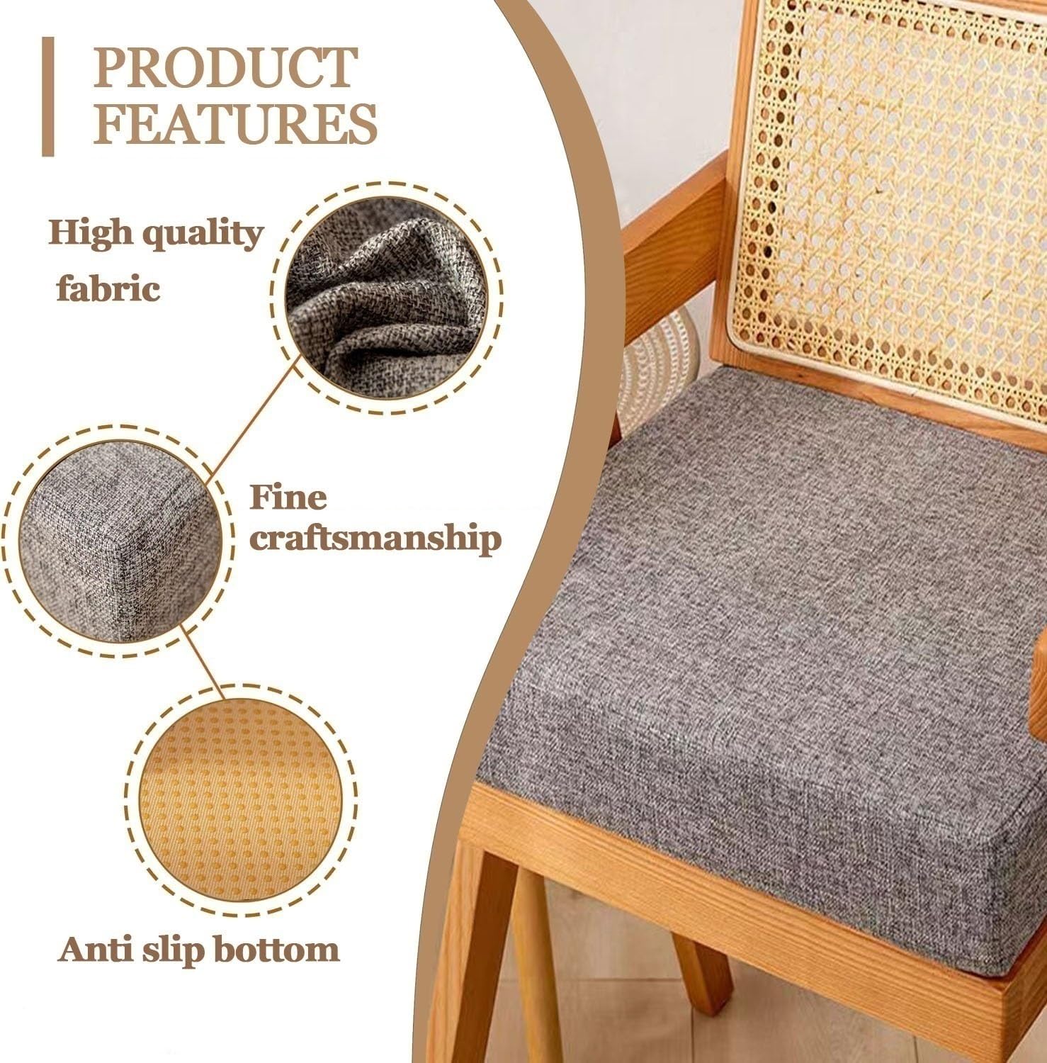 Kussenset voor stoelen - 1/2/4-delige eetkamerzitkussens 40 x 40 / 45 x 45 / 50 x 50 cm kantoor tuin keuken terras eetkamer - kleur #19 comfortabel en stijlvol