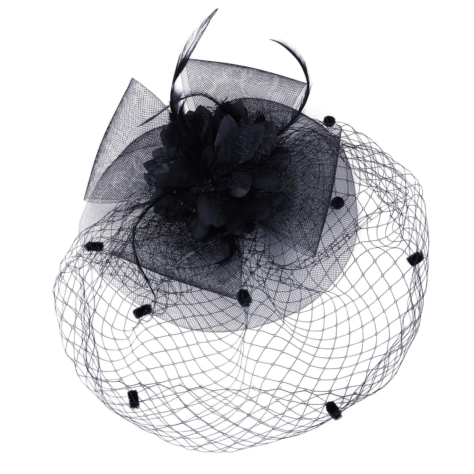 YUXITA Elegant Mesh Veil Hat Clip Headdress For Women Comfortable Hair Accessory For Weddings Parties Formal Event