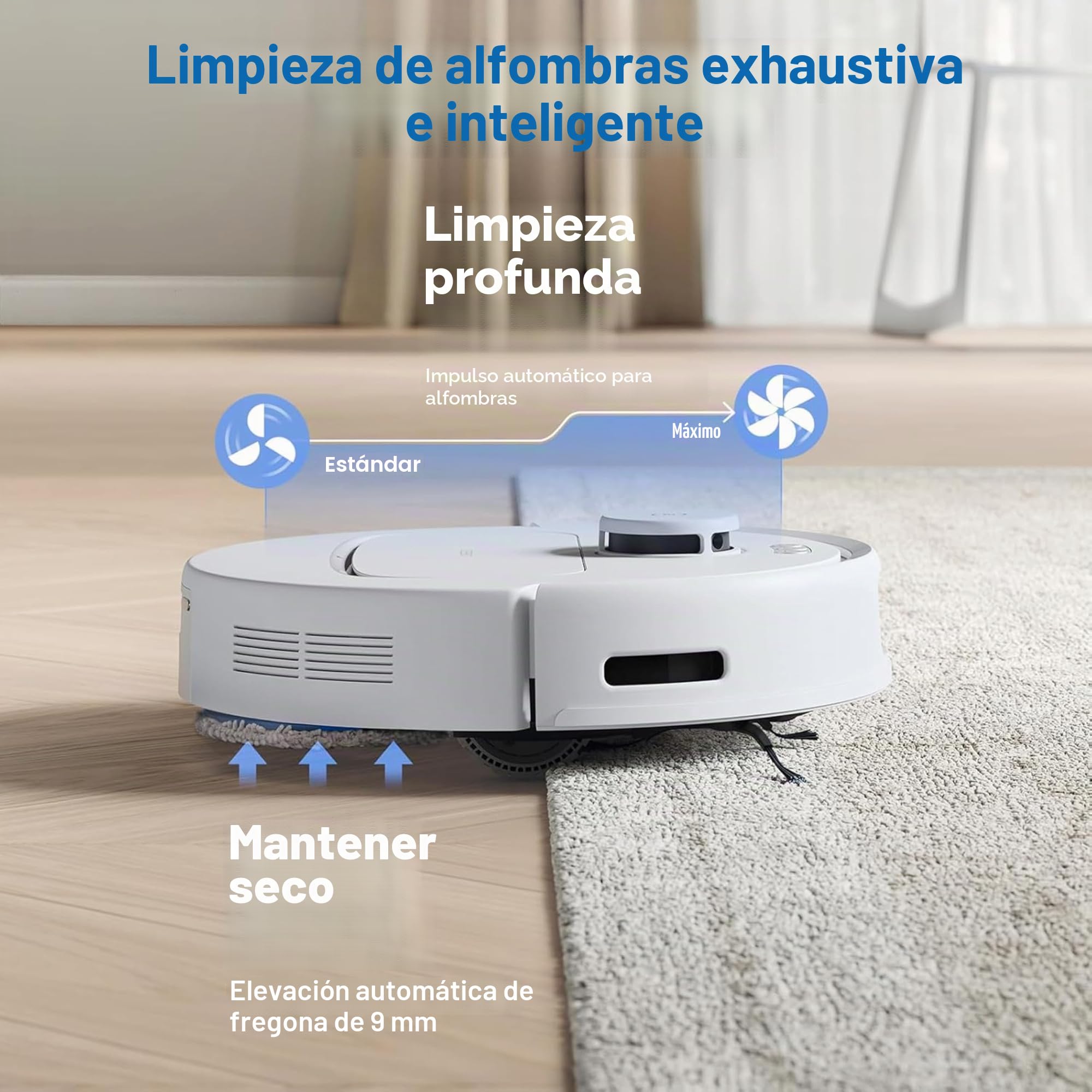 ECOVACS N30 Pro Omni aspriadora Robot con estación Vaciado, Lavada, Secado automáticos, 10 00 Pa, Cepillo antienredos ZeroTangle 2.0, Limpieza Agua Caliente 60 ℃, mopa adaptiva TruEdge, Blanco