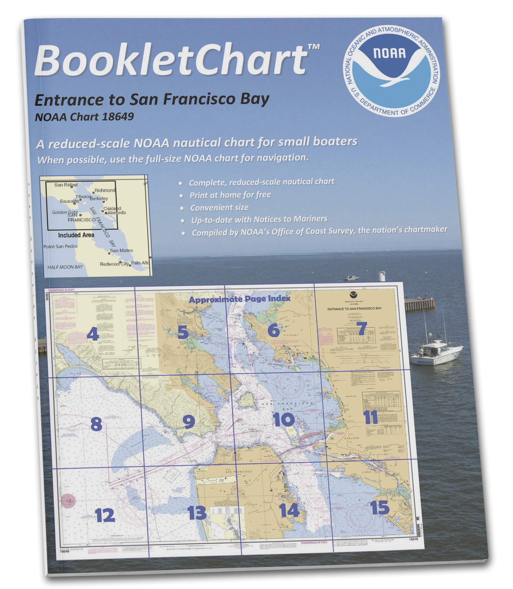 Paradise Cay Publications NOAA BookletChart 18649: Entrance to San Francisco Bay, Handy 8.5