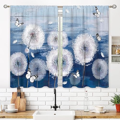 Miniatura 10 de oolygoo Cortinas bohemias para ventana, diseño botánico de flores bohemias negras, bolsillo para cortinero, modernas de mediados de siglo, cortinas