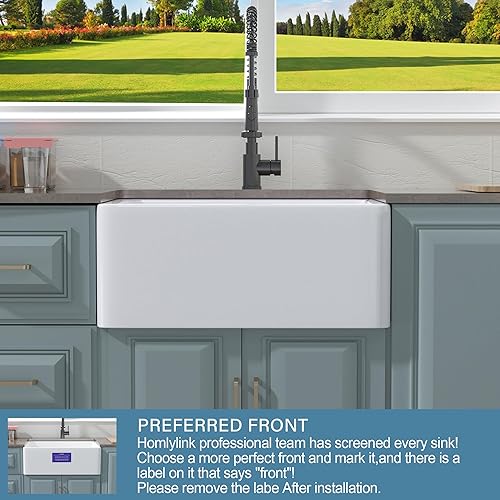 Miniatura 8 de Fregadero de granja de 24 pulgadas, fregadero de granja blanco, fregadero de cocina de granja, fregadero de cocina de granja, fregadero de arcilla