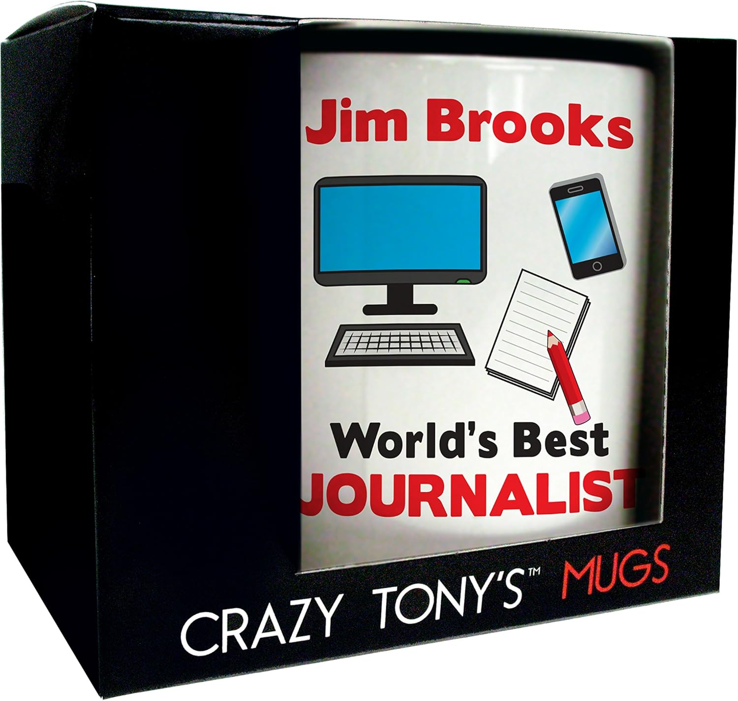 CRAZY TONY'S Worlds Best Journalist Gifts Novelty Mug Personalised Gift Ideas for Journalists