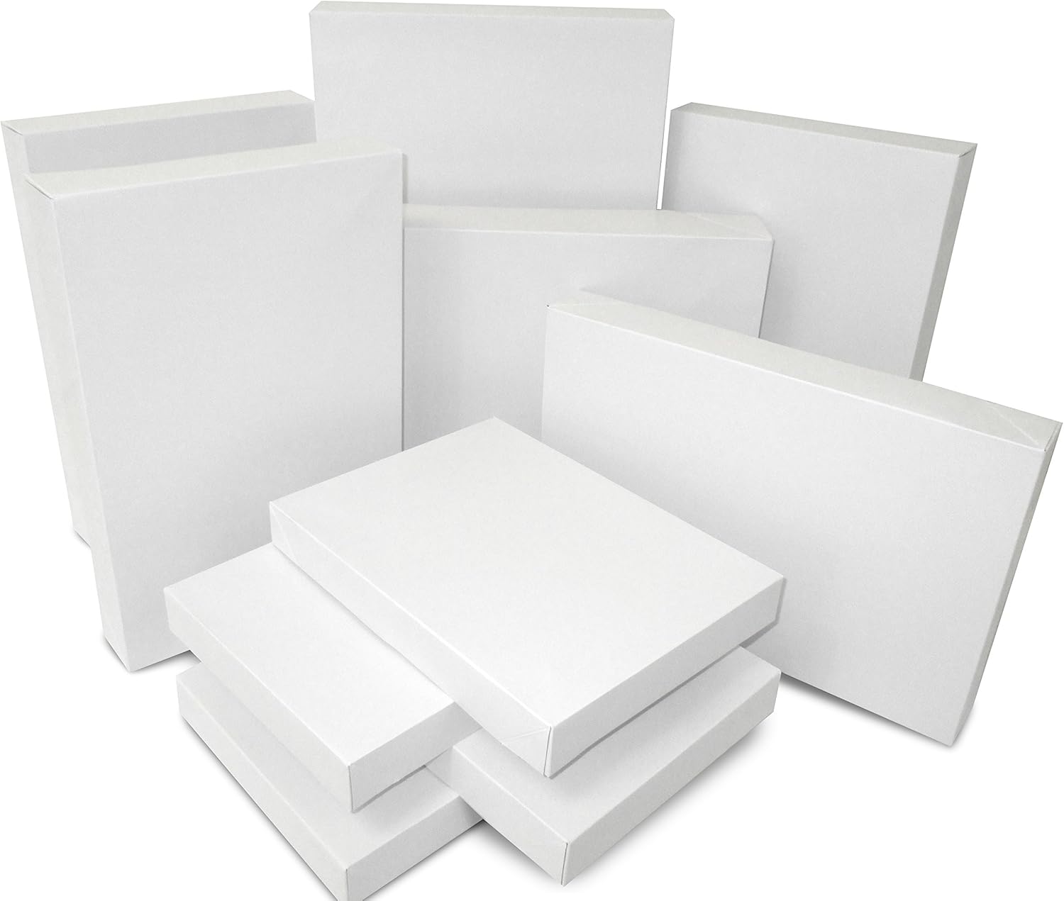 White Assorted Size Gift Boxes One Pack of 10 Boxes Each