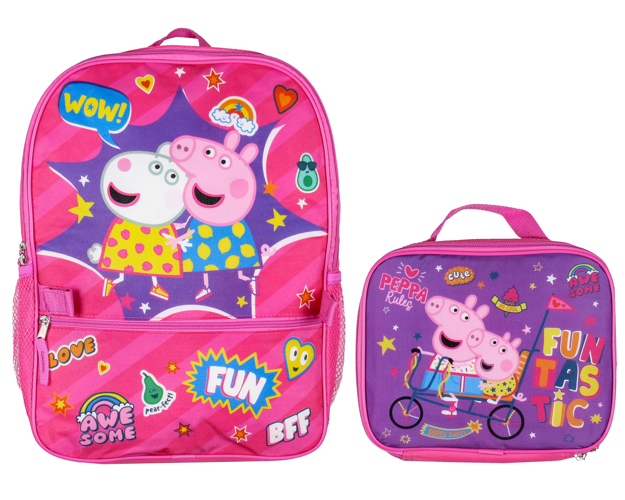 Sac Rangement Jouets Sac à Dos Maison De Jeu Peppa Pig - Avec Intérieur Complet Et étagère - License Officielle - 37cm Cadeau Enfant