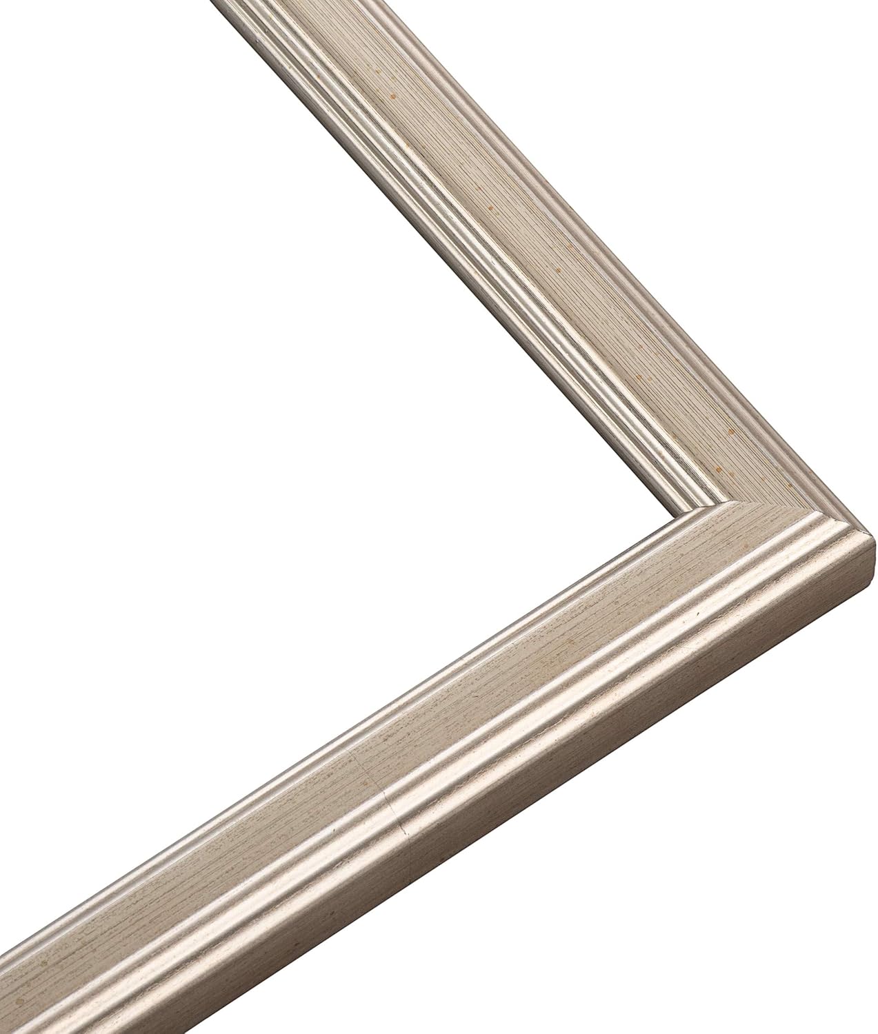 Poster Palooza 3x4 Inch Frame Silver Modern Solid Wood Picture Frame | 0.75 Inch Moulding Width | with UV Acrylic Plexiglass, Foam Board Backing & Hanging Hardware Included