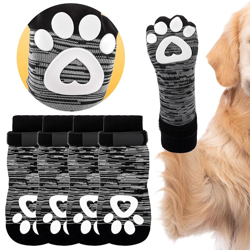 Protetores de Patas para Cães com Grip Duplo em Tecido stryfull Tamanho Médio, Pacote com 6