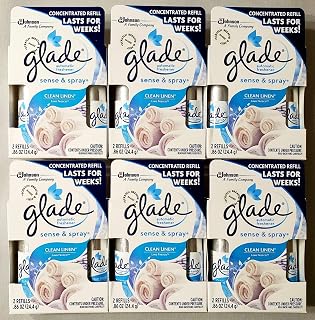 12 Glade Sense & Spray Automatic Freshener Refills CLEAN LINEN (6 Twin Packs)