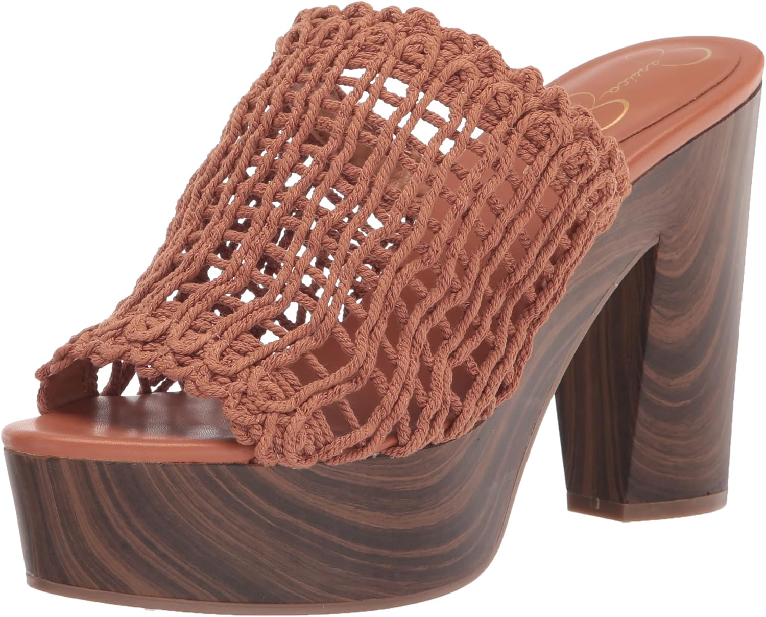 Jessica Simpson Shelbie 3 Women's Caged Platform Slide Sandals Brown 10