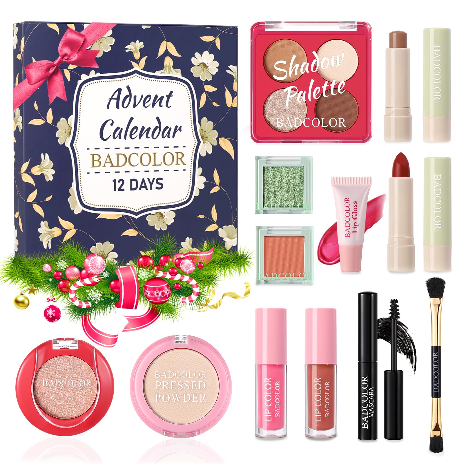 Advent Calendar Makeup 2025 Beauty, 12 Days Make Up Advent Calendar, Christmas Countdown Calendar Full Make Up Kits Gift Sets for Women Ladies