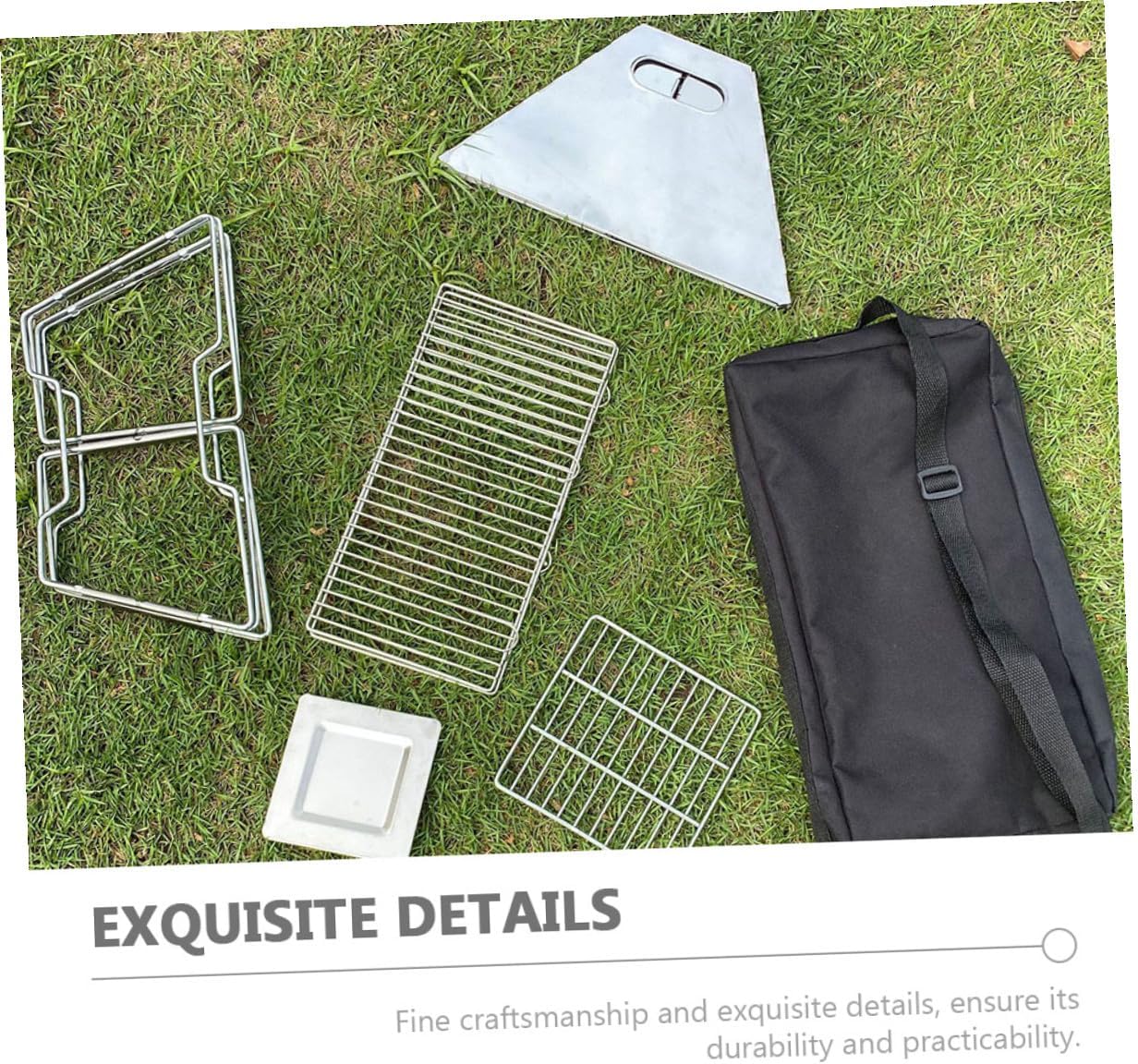 Portable Camping Grill Set, Wear-resistant Folding Barbecue Rack, Professional Outdoor Bbq Accessory for Hiking and Camping