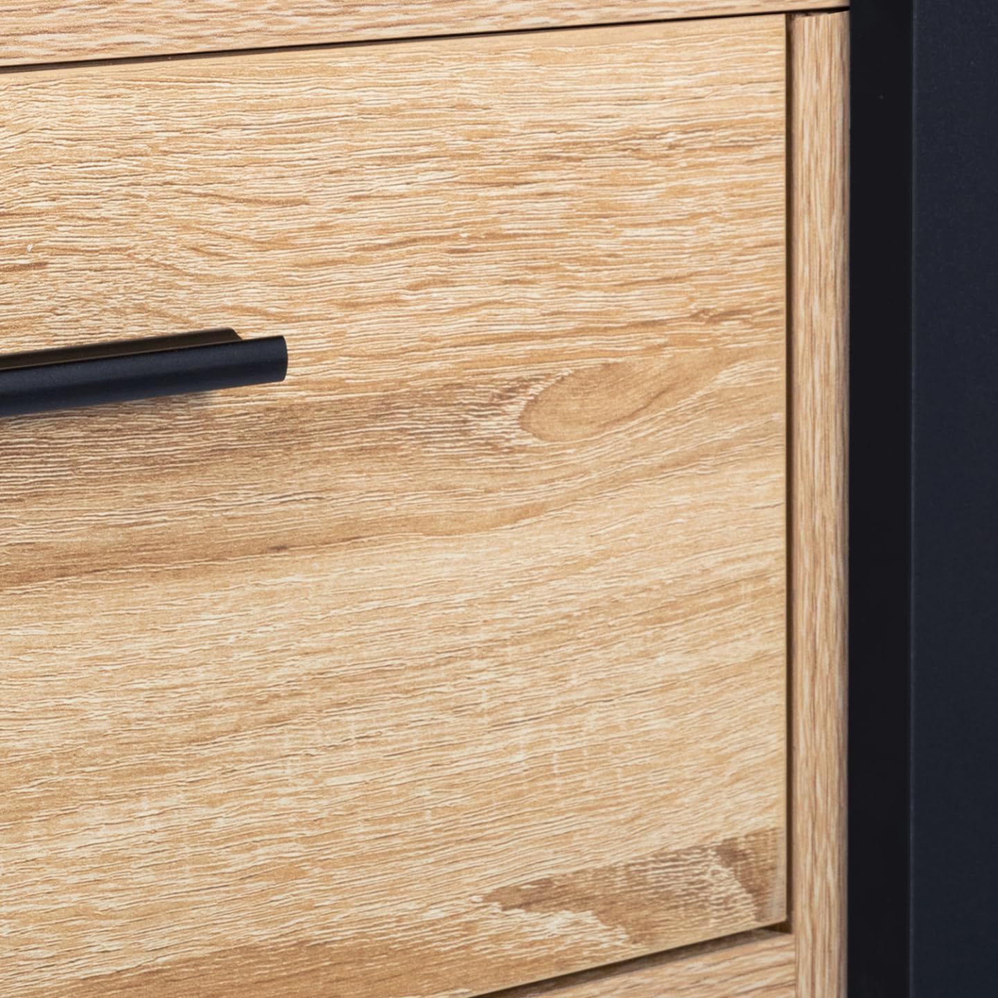 IDMarket Phoenix - Aparador bajo (105 cm), color negro y madera