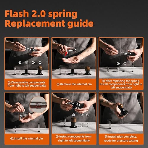 Miniatura 7 de MHW-3BOMBER Manipulador de café expreso de 2.126 in, 3 resortes con resortes de repuesto de 15 libras30 libras, manipulador calibrado barista con