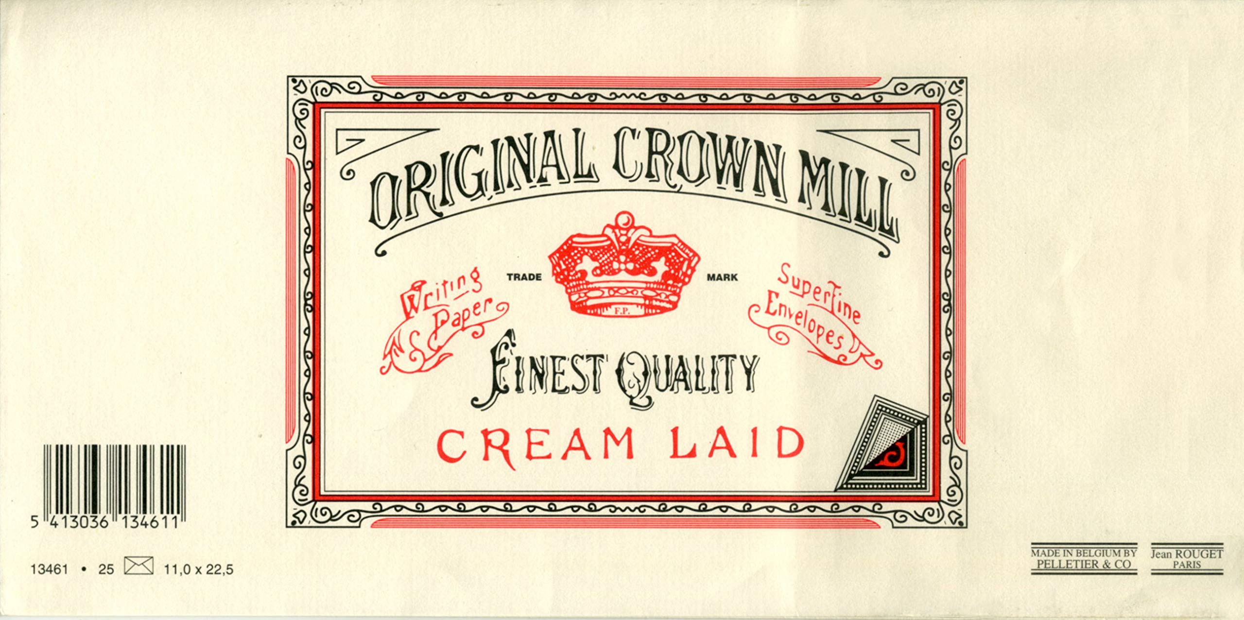 Original Crown Mill DL Classic Line Texture Laid Envelope - Cream (Pack of 25)