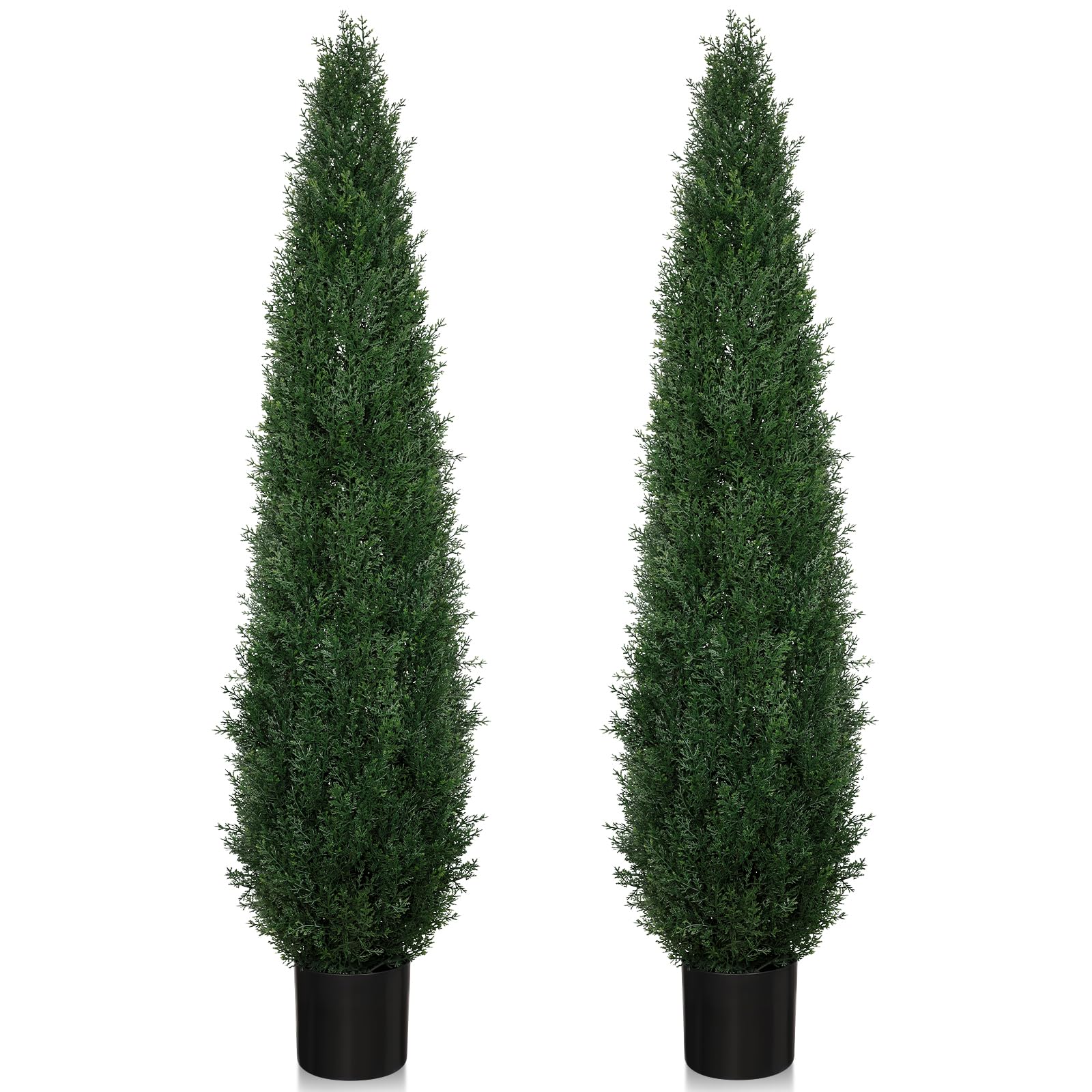LIETENACO 5FT Artificial Cedar Topiary 2 Pack