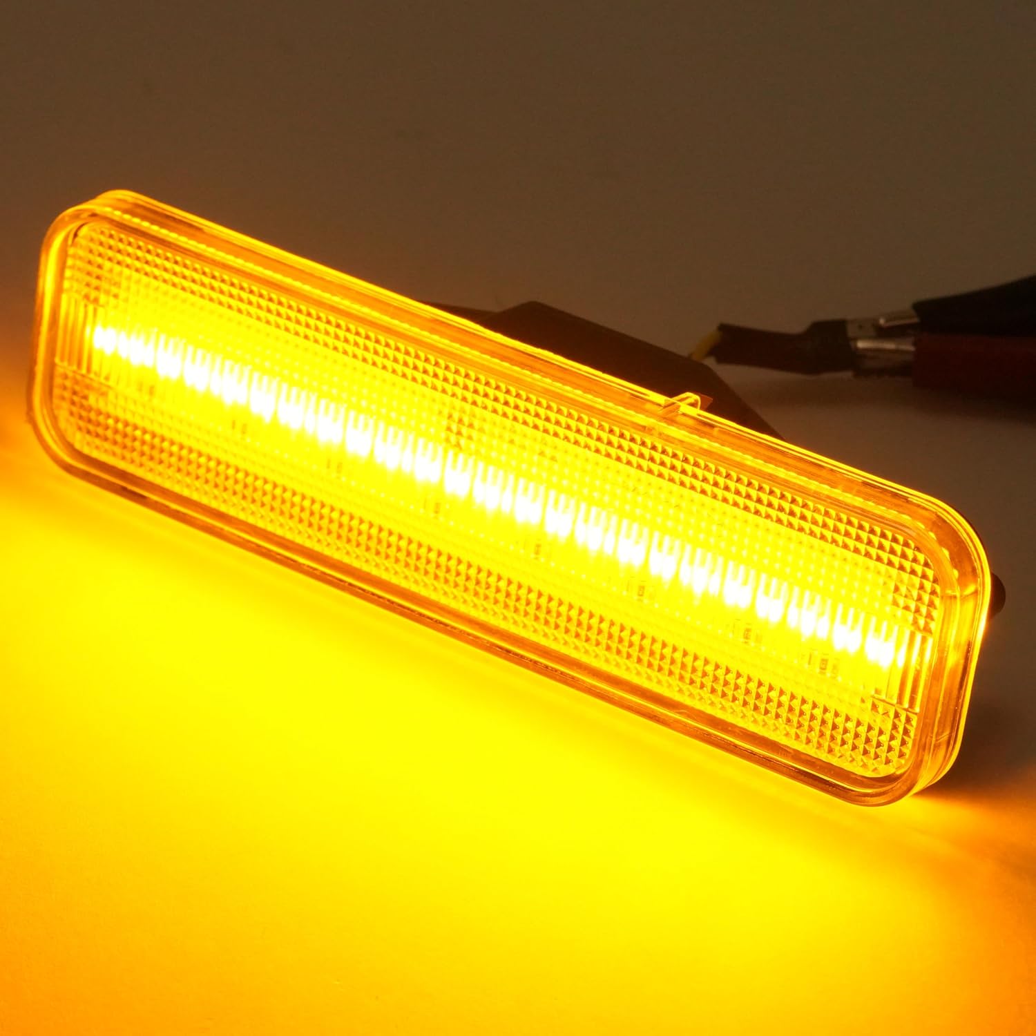 HECASA LED Side Marker Lights Compatible with 1978-1987 Chevrolet Chevy El Camino Malibu GMC Caballero Front Bumper Signal Lamps Replacement for 929986 (2Pcs Clear Lens Amber Light)