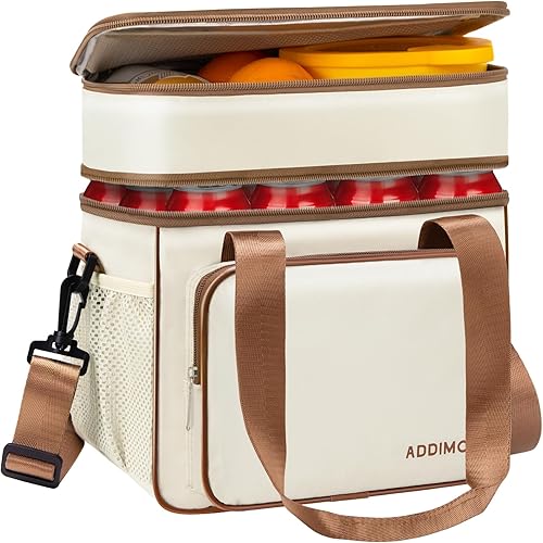 Bolsa de almuerzo para el trabajo, para mujeres y hombres, lonchera de doble cubierta, 24 horas, bolsa térmica de almuerzo aislada con correa para