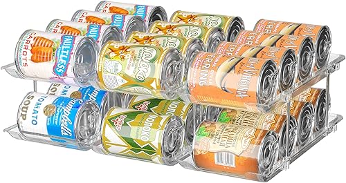 Organizador de latas para despensa, 3 juegos de 2 niveles, organizador de latas de soda, organizador de latas de soda para refrigerador, estante