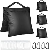 Evekea 4-Pack Heavy Duty Empty Sandbags for Photography Tripods, Backdrops, Tents & Canopies - 25 lbs Capacity, Durable & Versatile