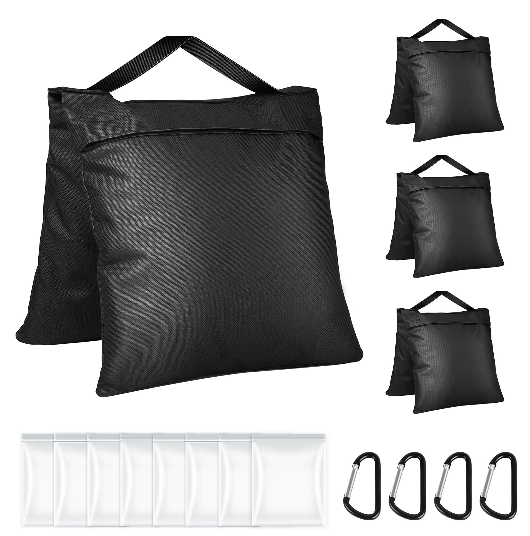 Evekea Sandbags Weight Bags for Photo Studio Photography Video Equipment, 4 Packs Empty Sandbag Set for Backdrop Stand, Photo Tripod, Canopy, Pop up