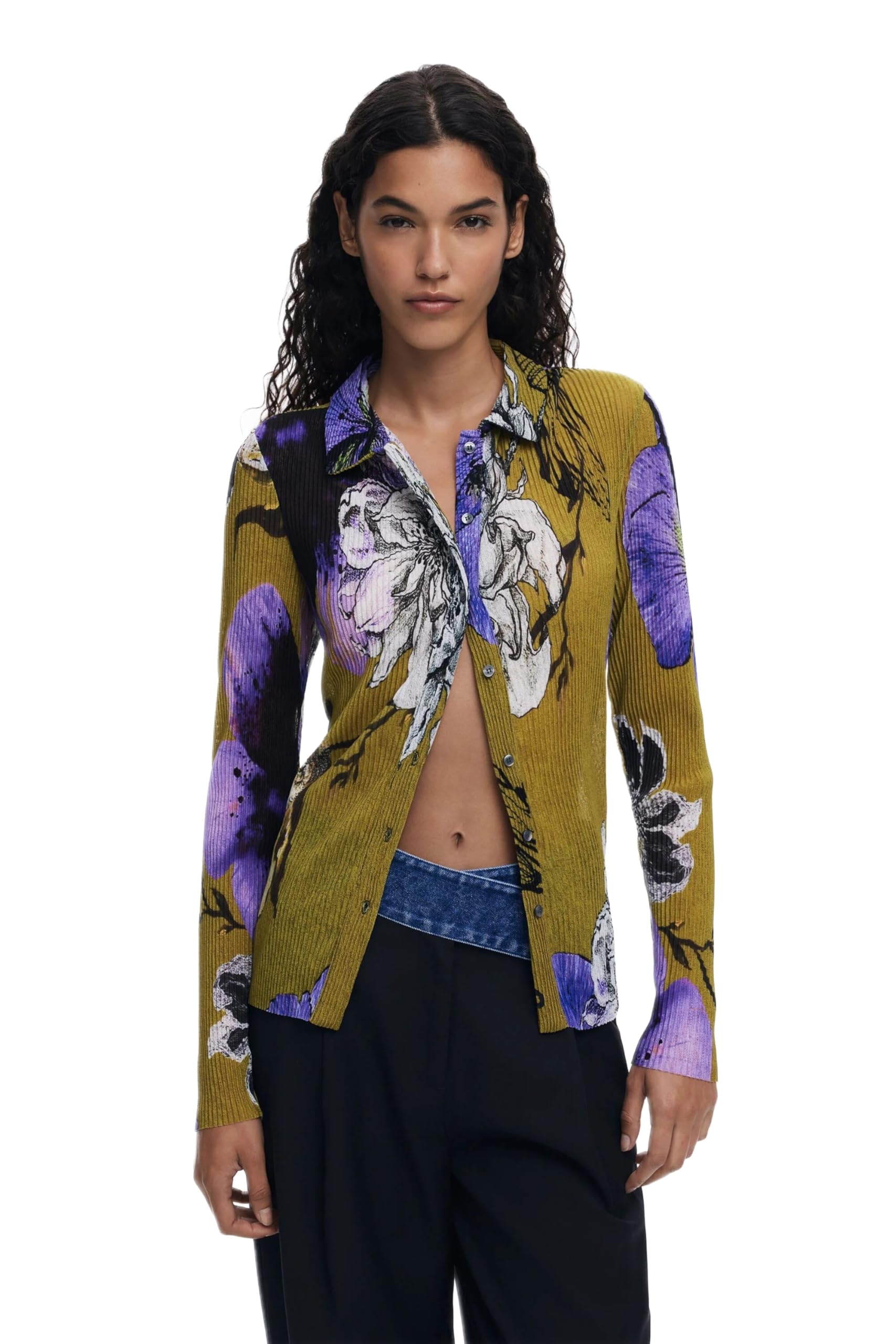 Desigual TS_TULLEFLOWER_L, 4010 Verde ACEITUNA, S