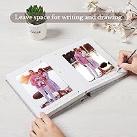 Vista 4 de Álbum de Fotos 5x7 con Espacio para Escribir Cubierta de Lino Álbum de Fotos 5x7 Contiene 20 Fotos Ideal para Álbum Temático de Boda y Álbumes