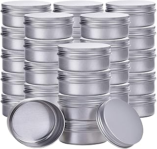Hulless Aluminum Tin Jar 0.5 Oz Refillable Containers 15ml, Cosmetic small tin, Aluminum Screw Lid Round Tin Container Bottle for Candle, Lip Balm, Salve, Eye Shadow, Powder, 15 Pcs Gold Color.