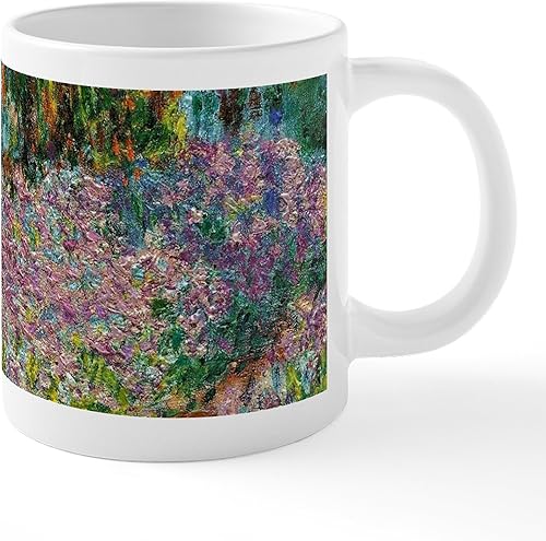 CafePress Irises In Monets Garden At - Taza de café de cerámica de 20 onzas