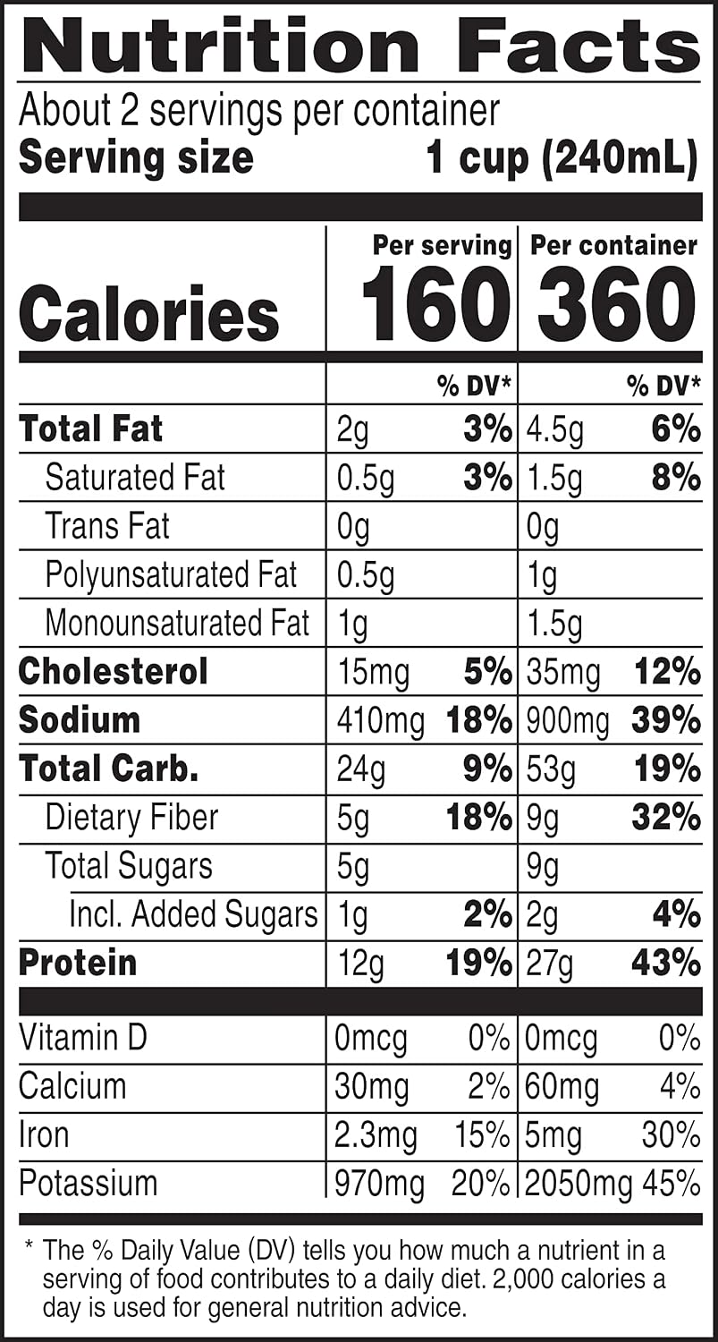 Campbell's Chunky Soup, Healthy Request Split Pea & Ham with Natural Smoke Flavor Soup, 19 Ounce Can (Pack of 12)