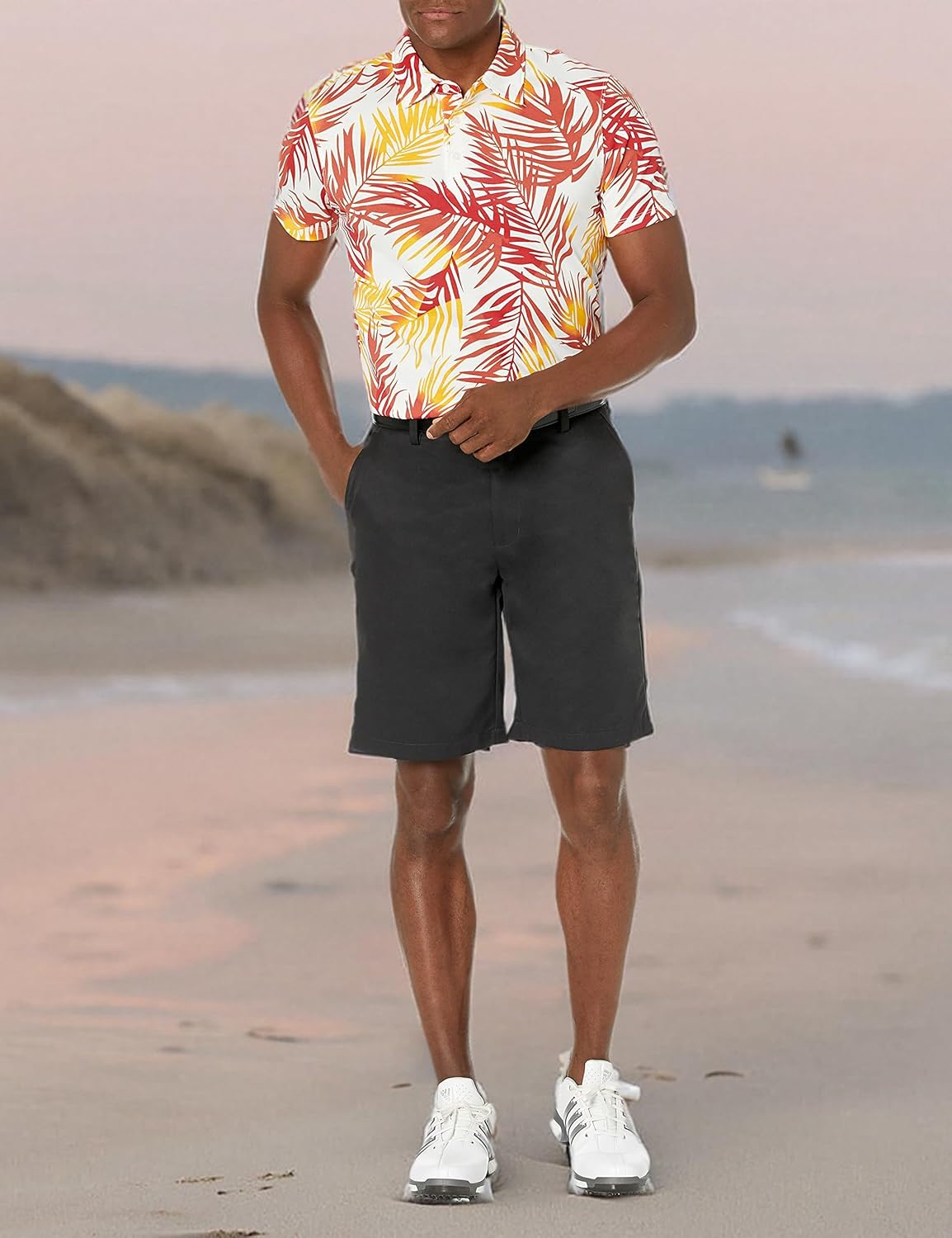 28 Palms Men's Standard-fit Hawaiian Performance Pique Polo Shirt - Image 5