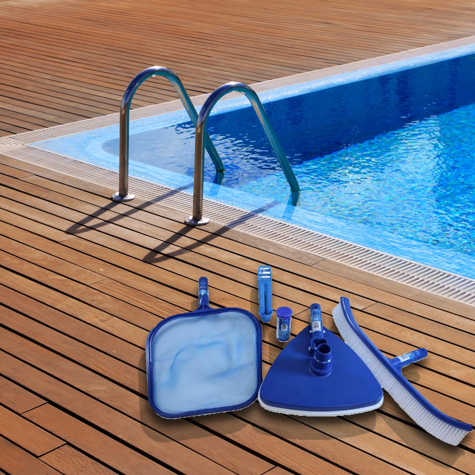 HydroTools Premium Swimming Pool Cleaning Maintenance Kit with Test Strips - 18