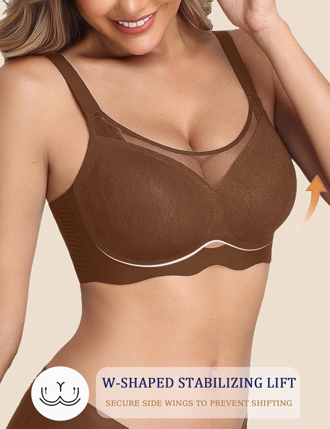 Avidlove Bras for Women V Neck Wireless Bra Lifting Sexy Mesh Bra S-3XL - Image 2