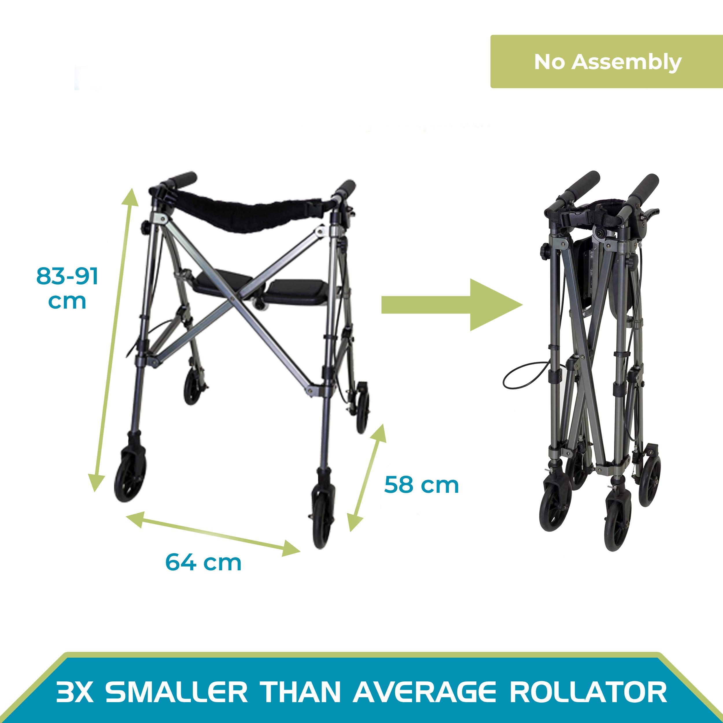 Buy Able Life Space Saver Rollator, Lightweight Folding 4 Wheel