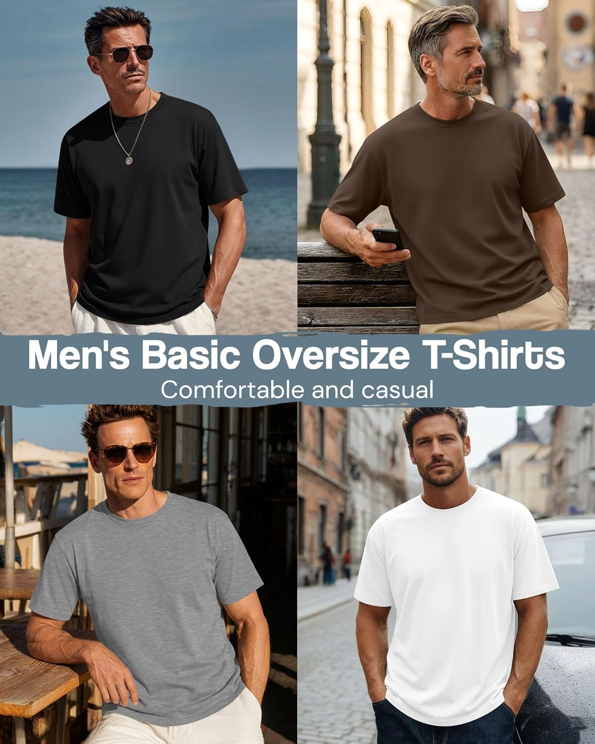 Neer 4 Pack Men's Big and Tall Shirts Summer Cotton Short Sleeve Tee Crew Neck Casual Top Basic Oversize T Shirts - Image 4