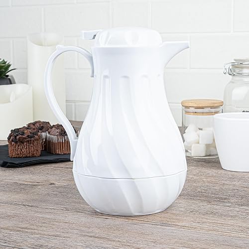 Miniatura 4 de Restaurantware -Restpresso - Jarras de café de 20 onzas, 10 servidores de café aislados, botón superior, diseño de remolino, jarras de café de