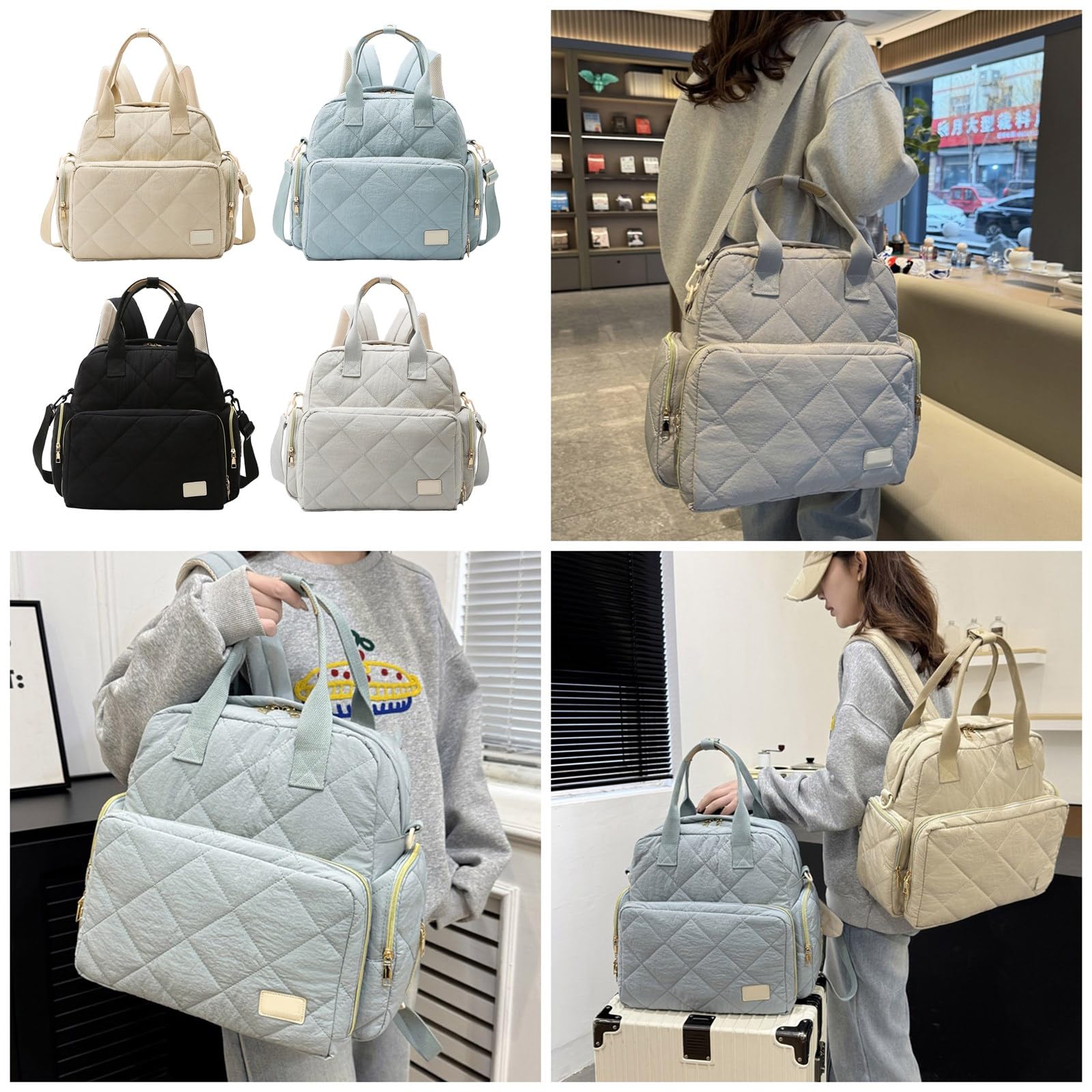 Sac à langer résistant à l'usure, grande capacité, sac de maternité, résistant aux éclaboussures, plusieurs compartiments, sac à main, sac à dos, séparation humide et sèche