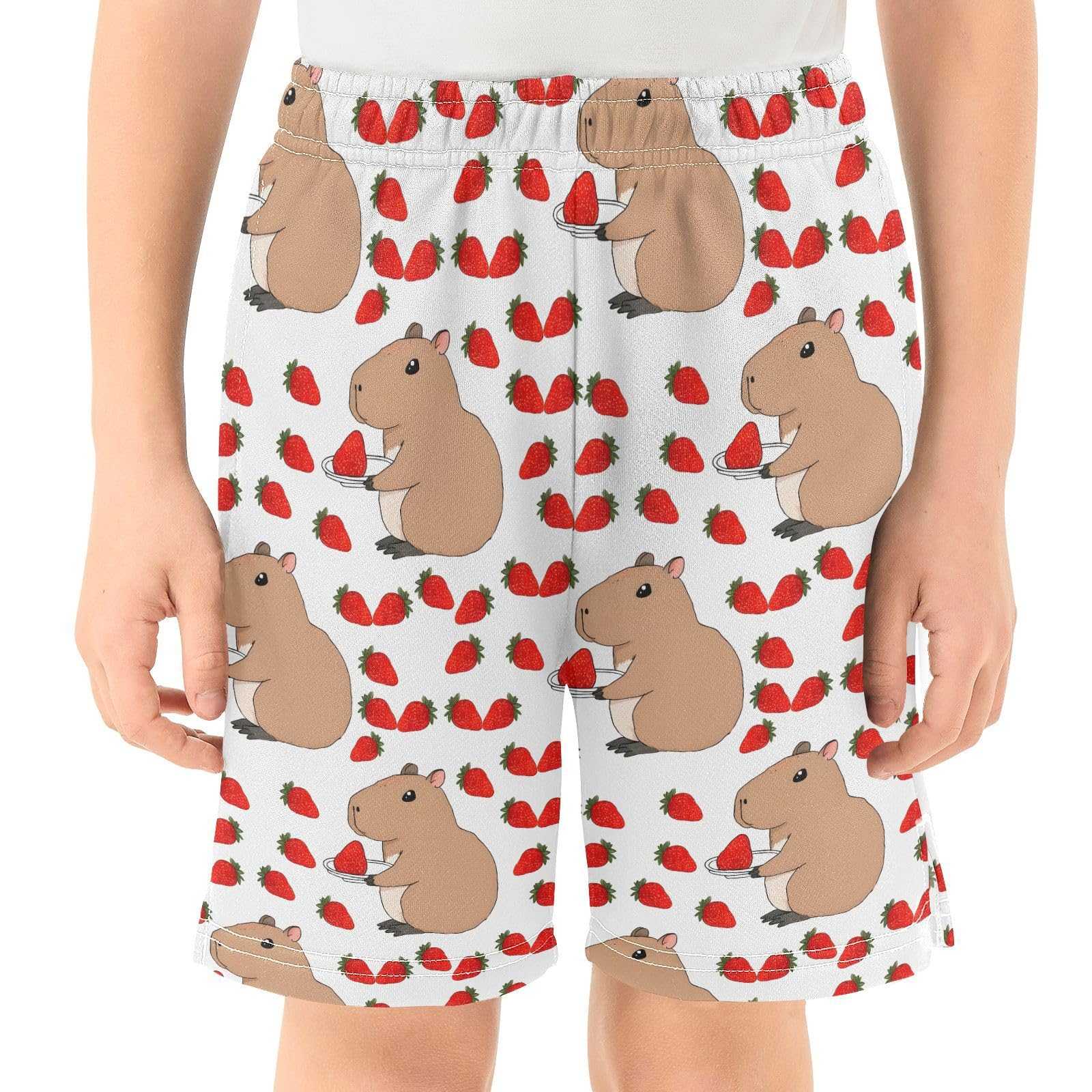 boy Shorts Cute Capybara Animal Youth Athletic Shorts for Boys and Girls 10-11 Y Multicolor