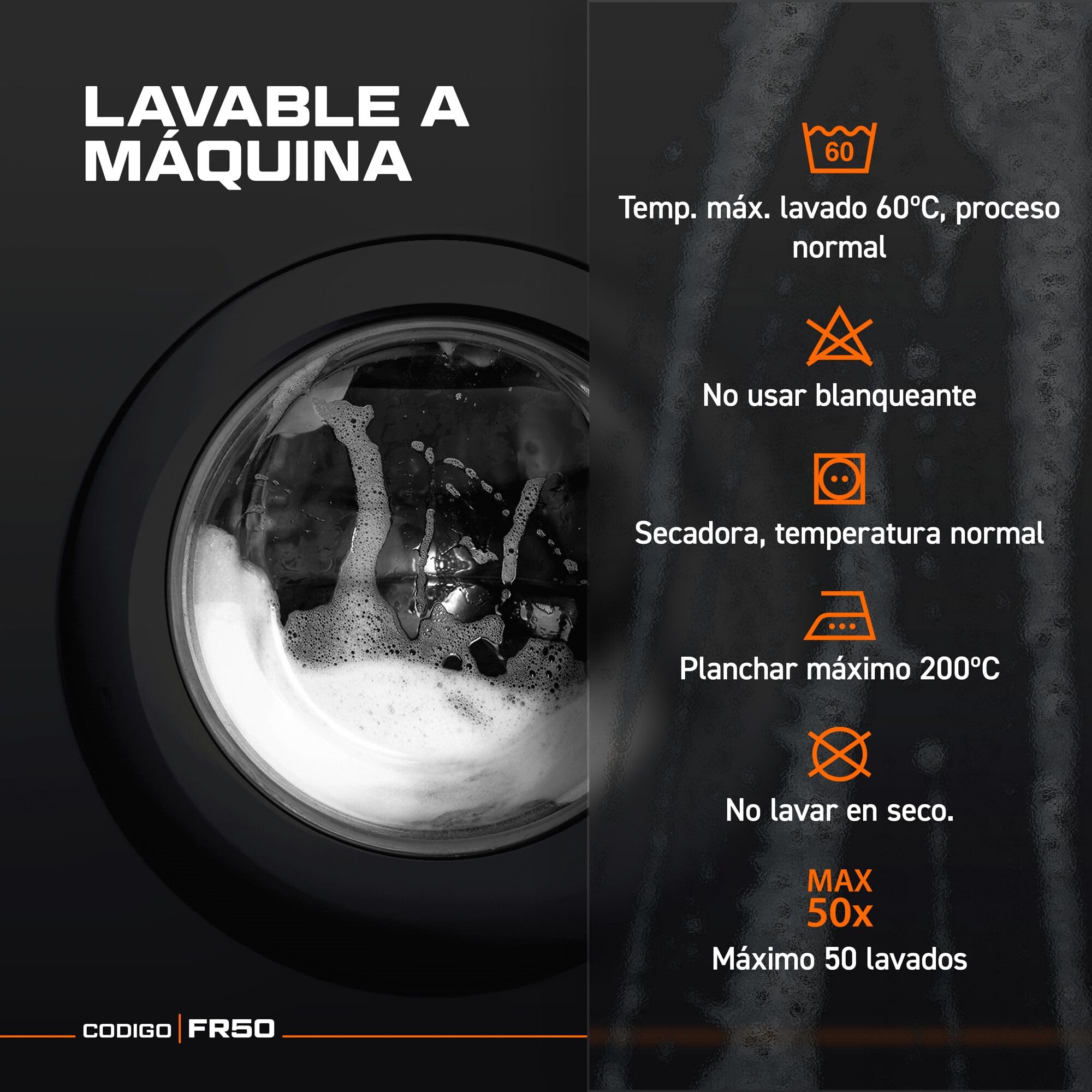 Portwest Mono Ignífugo Y Anti-Estático 350G, Tamaño: L, Color: Negro, FR50BKRL