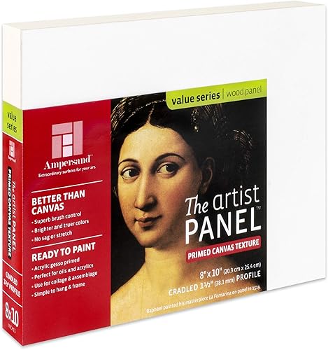 Miniatura 10 de Ampersand Art Supply Panel de pintura de arte de madera Gesso textura de lienzo, cuna de 34 pulgadas, 11 x 14 pulgadas