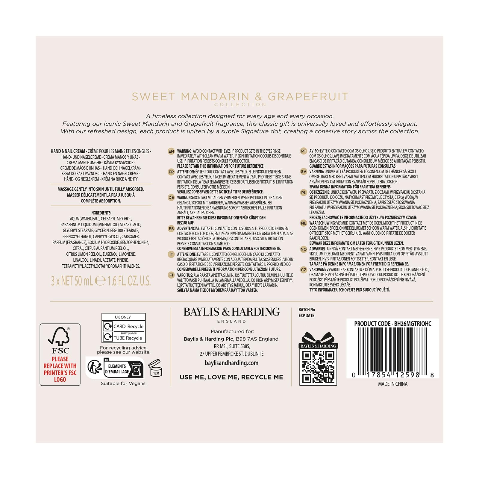 Baylis & Harding Hand Cream Gift Set - Citrus Hand Care -7