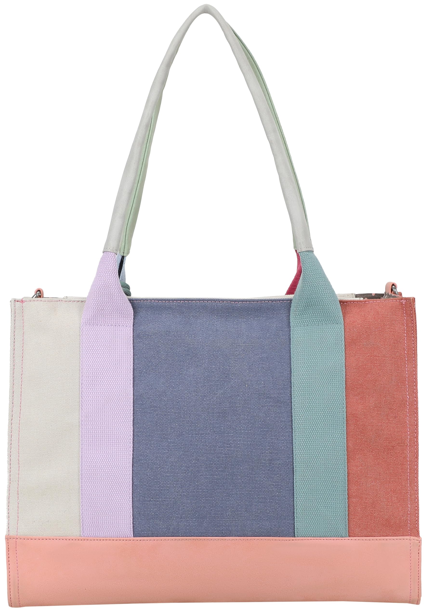 Fritzi Tote Shopper Limited Multi Damen Shopper Schultertasche Handtasche Freizeit Alltag Reißverschluss Canvas 29.5 x 40 x 14 cm, Bunt
