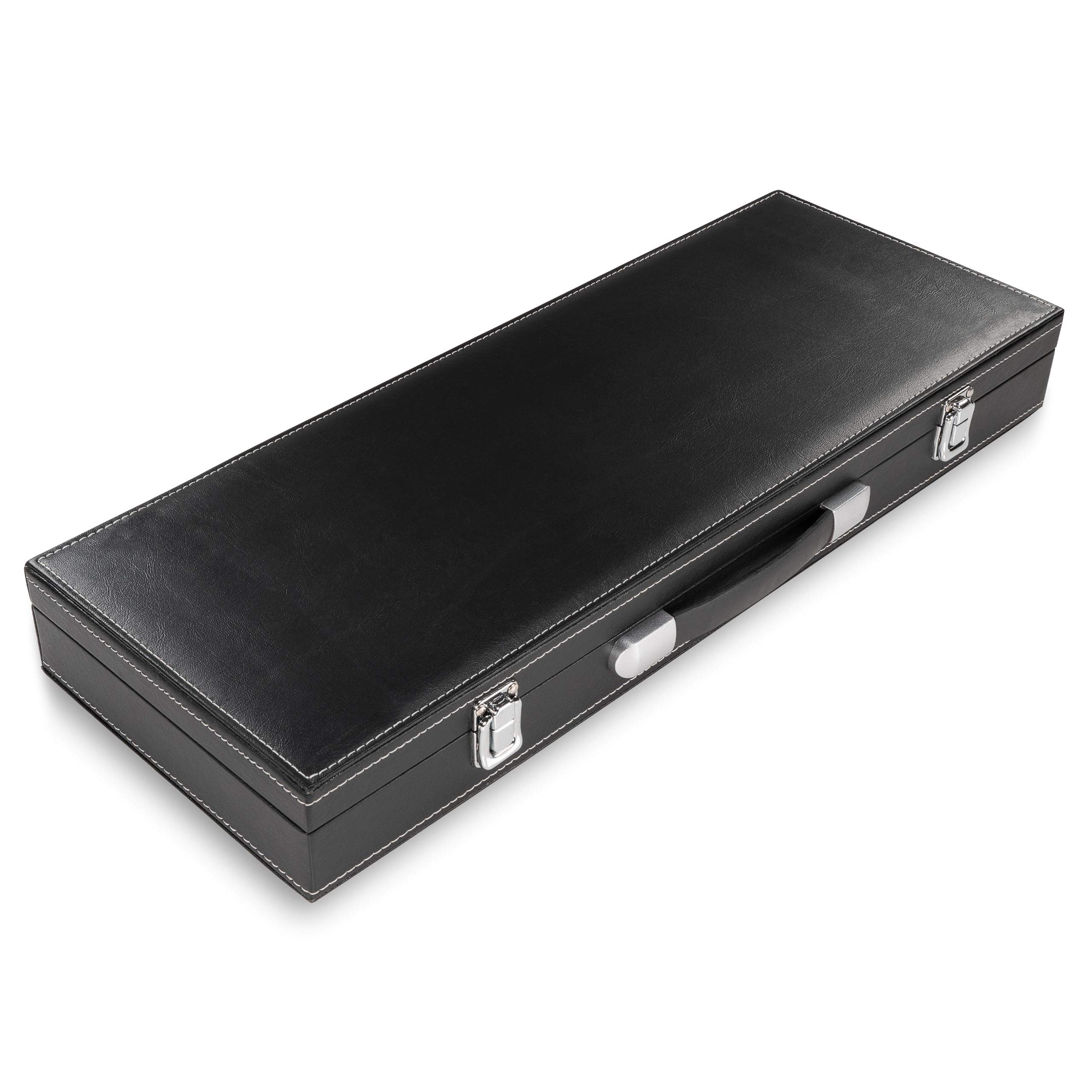 Nexos Trading Pokerkoffer Leder Deluxe mit 500 Ocean Champion Chips abgerundet hochwertige Metallkern Jetons 12 g Pokerset mit viel Zubehör Black Jack Texas Holdem