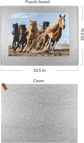 Miniatura 2 de Coobe - Tableros de rompecabezas de 1000 piezas portátiles, tapete de rompecabezas con tapa, sistema de almacenamiento ligero de bandeja para