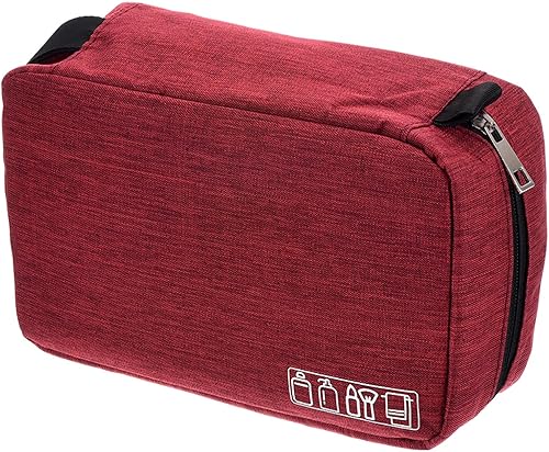 Miniatura 7 de PATIKIL Neceser de viaje, organizador de maquillaje portátil, bolsa de aseo impermeable con gancho para colgar para hombres y mujeres, Azul-cielo