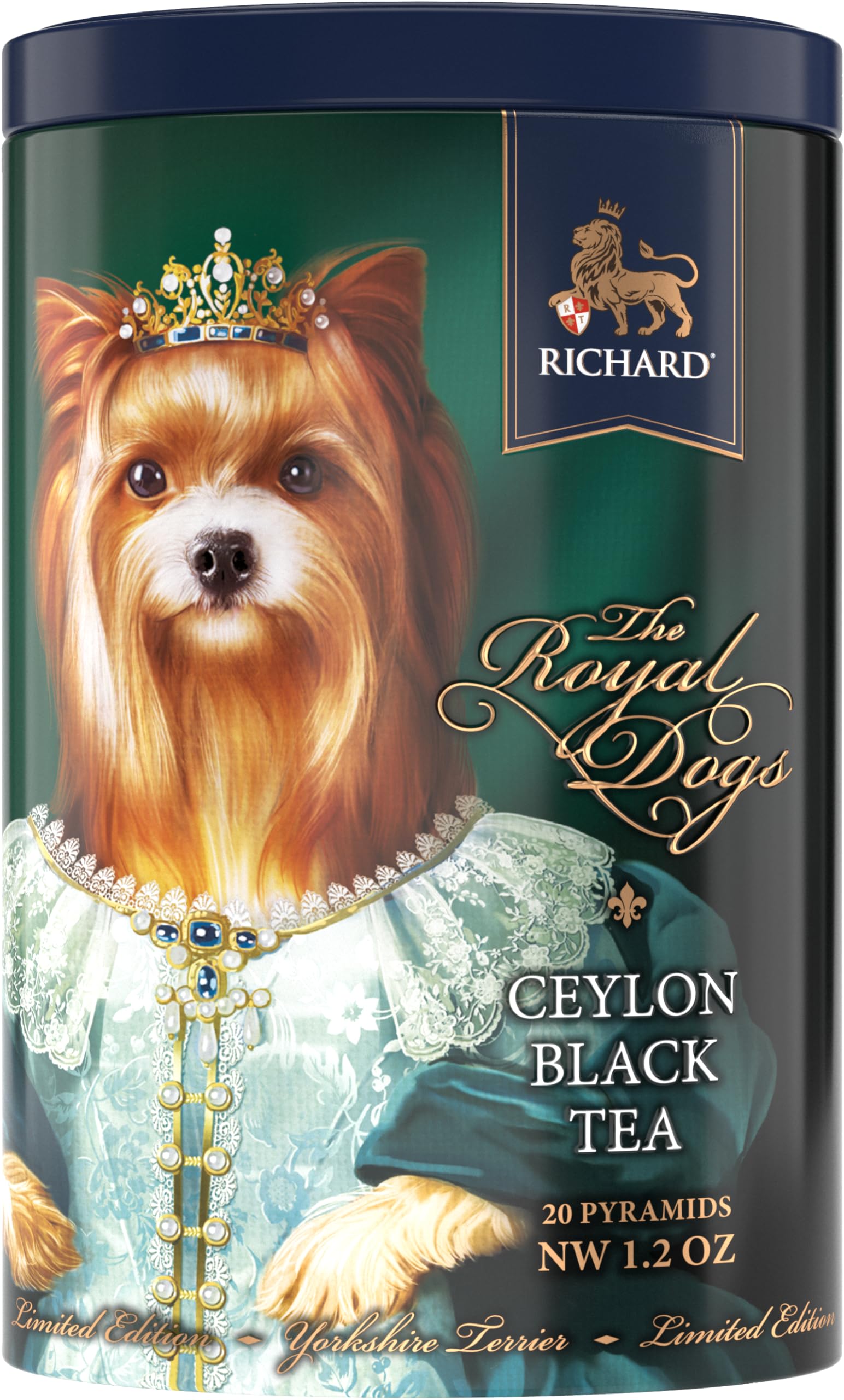 Royal Dogs, York, classic black tea in pyramids, 20 pyramids, Yorkshire Terriers