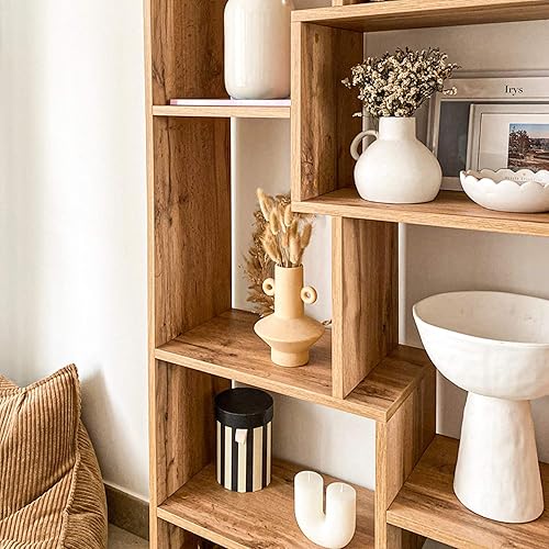 Miniatura 7 de Mobili Fiver, Estantería Iacopo XS (63.31 x 31.5 pulgadas), roble rústico, fabricada en Italia Roble rústico,Ashwood Negro,Ashwood Blanco,Efecto