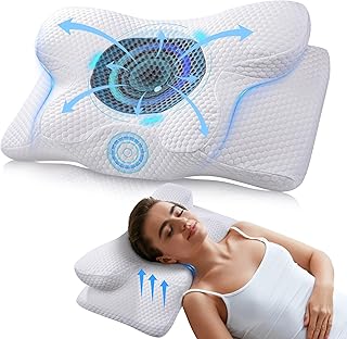 Oreiller Ergonomique Cervical, Oreiller Memoire Forme pour Les Dormeurs sur Le côté, Le Dos et Le Ventre, Coussin Orthopéd...