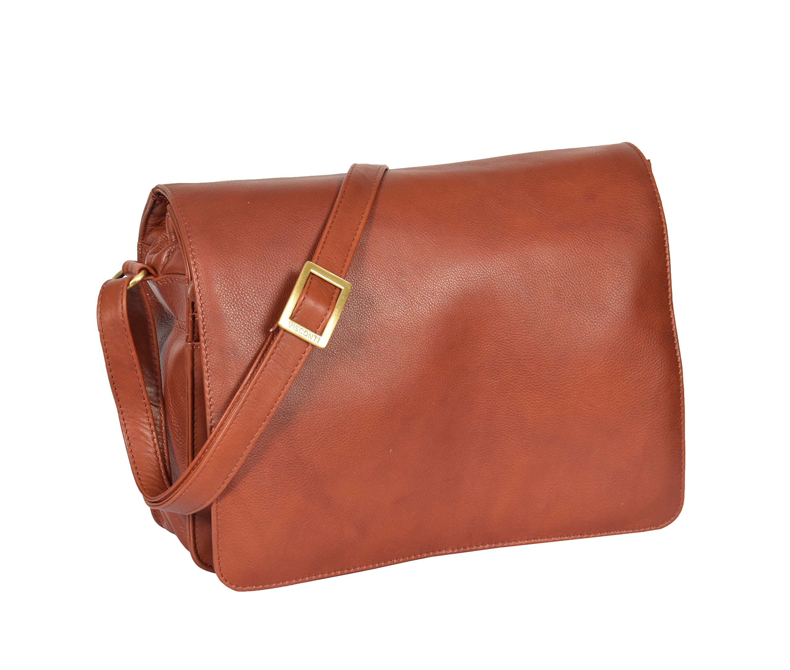 Woodland Leather Borsa A Tracolla Per Uomo E Donna, 100% Pelle A